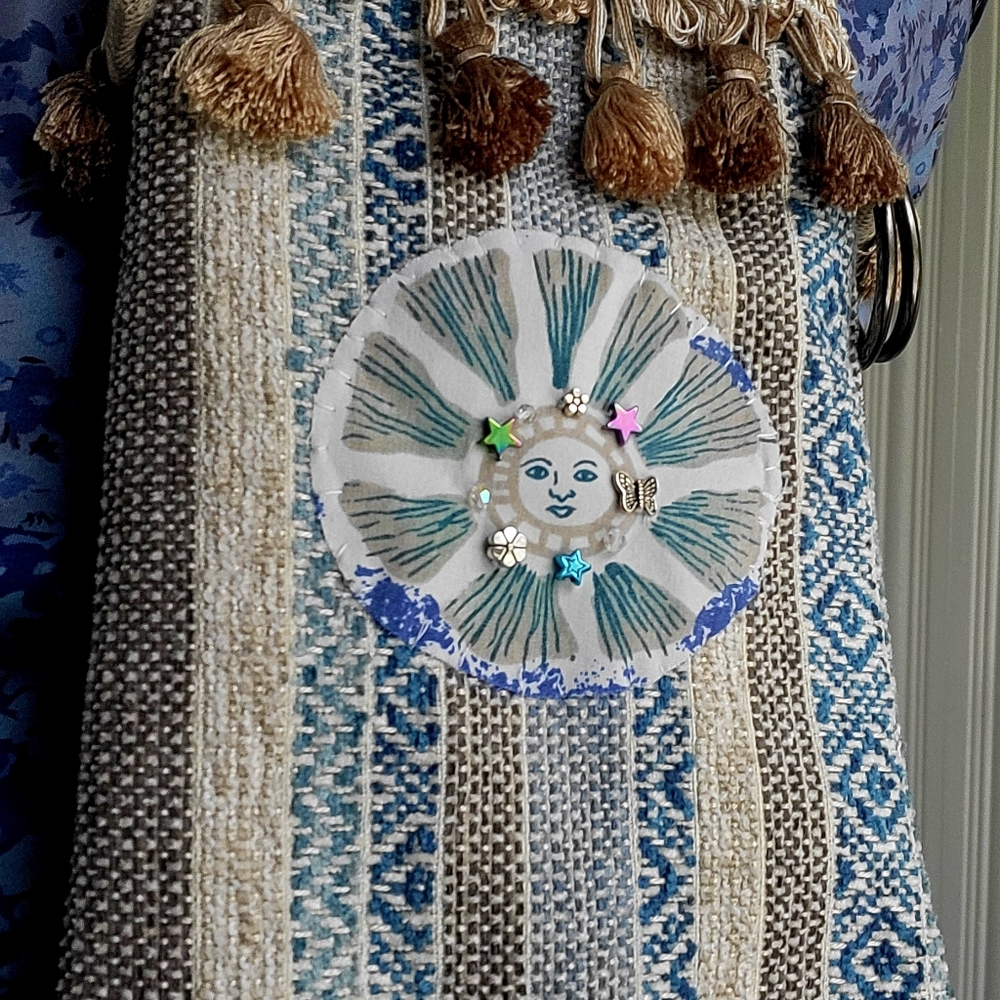 Handmade Artsy Boho Sun Crossbody Pouch